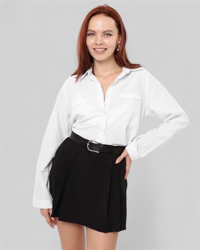 Pileli mini şort etek siyah