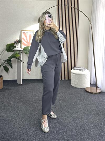 Füme Garnili Oversize Takım