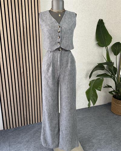 Füme keten yelek-pantolon takımı