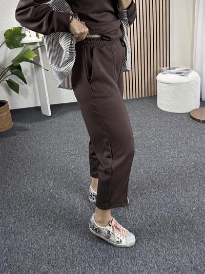 Kahverengi Garnili Oversize Takım