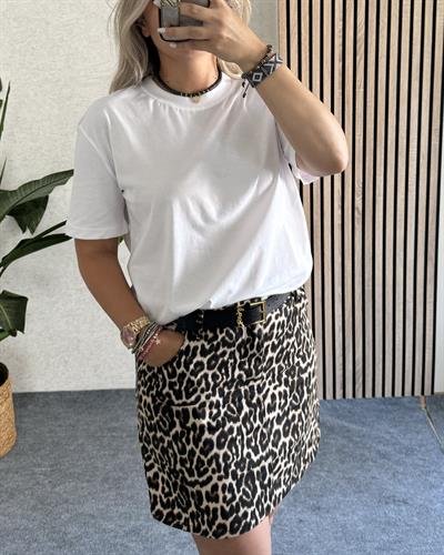 Beyaz karyokalı cotton likralı tshirt