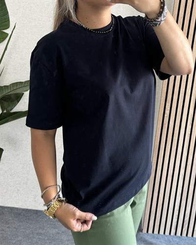 Lacivert karyokalı cotton likralı tshirt