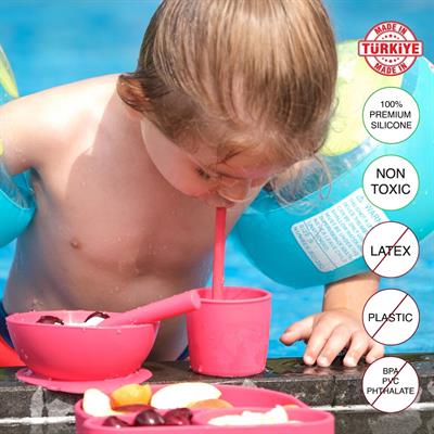 Babychefs Silikon Bebek Beslenme Seti 6 Parça-Pembe