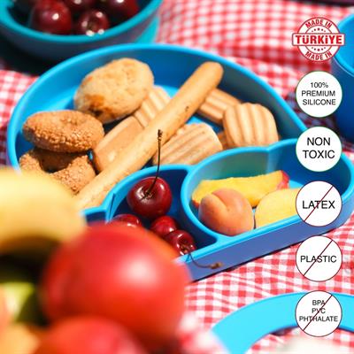 Babychefs Silikon Bebek Beslenme Seti 6 Parça-Mavi