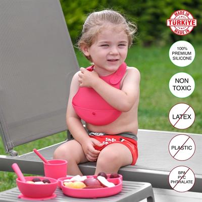 Babychefs Silikon Bebek Beslenme Seti 6 Parça-Pembe