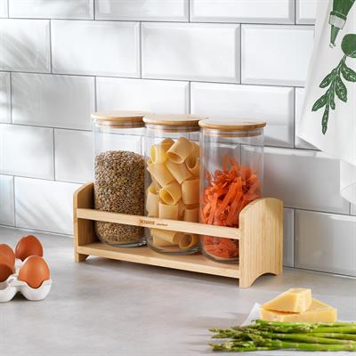 Bambum Duo Mix Standlı Baharatlık Seti Büyük-4 Parça