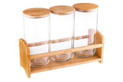 Bambum Duo Mix Standlı Baharatlık Seti Büyük-4 Parça