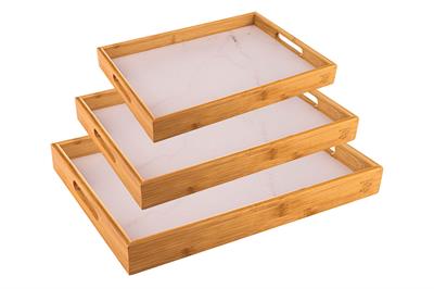 Bambum Marbella 3 lü Tepsi-Beyaz