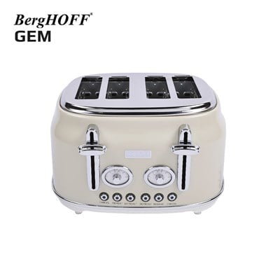 Berghoff Gem Retro Krem Rengi Dört Dilim Ekmek Kızartma Makinesi (7950052)