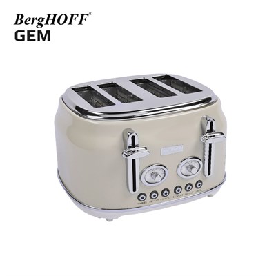 Berghoff Gem Retro Krem Rengi Dört Dilim Ekmek Kızartma Makinesi (7950052)