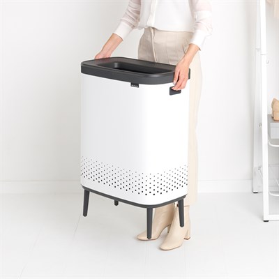 Brabantia Bo Beyaz Plastik Kapaklı Çamaşır Sepeti 2x45 L