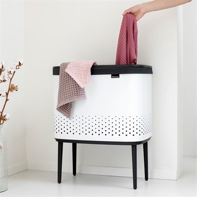 Brabantia Bo Beyaz Plastik Kapaklı Çamaşır Sepeti 60 L