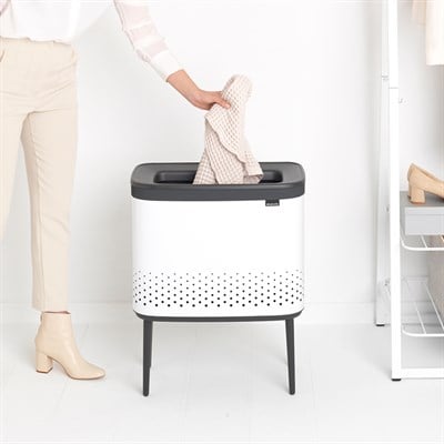 Brabantia Bo Beyaz Plastik Kapaklı Çamaşır Sepeti 60 L