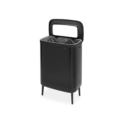 Brabantia Bo Matt Black Plastik Kapaklı Çamaşır Sepeti 2x45 L