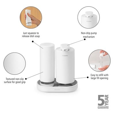 Brabantia Sinkstyle Fresh White Sabunluk Seti 2x200 ML (BRA 227967)