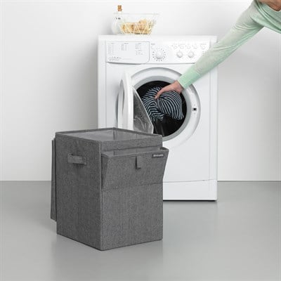 Brabantia Siyah Kumaş Çift Fonksiyon Kapaklı Çamaşır Sepeti 35 L