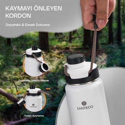 Santeco Ktwo Sporcu Termosu 710 ML-Beyaz