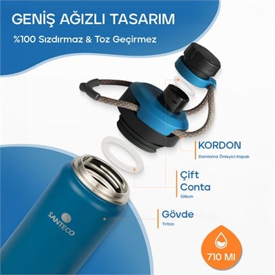 Santeco Ktwo Sporcu Termosu 710 Ml-Lacivert