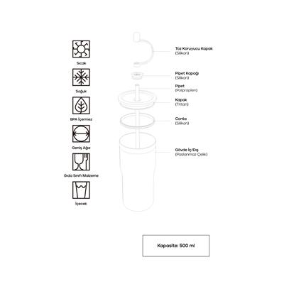 Santeco Trosa Termos 350 Ml- Siyah