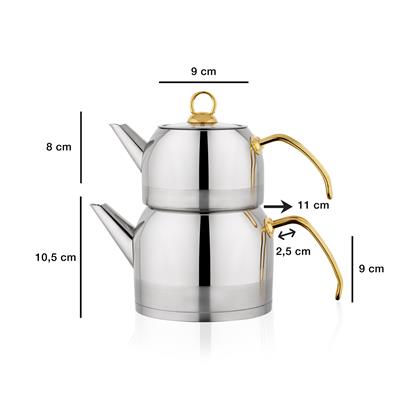 Schafer Ada Çaydanlık Takımı (Küçük Boy) 4 Parça-Gold