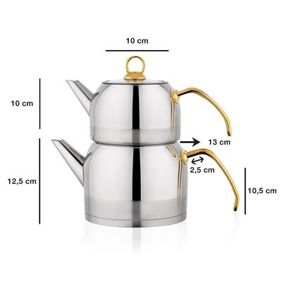 Schafer Ada Çaydanlık Takımı (Orta Boy) 4 Parça-Gold