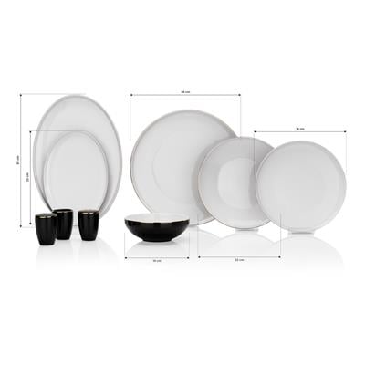 Schafer Adel Black Yemek Takımı 56 Parça-Siyah