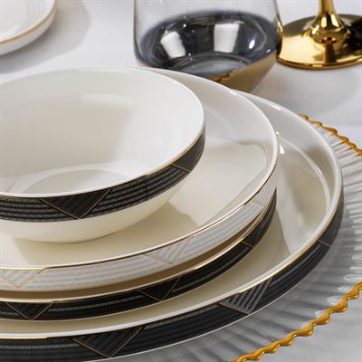 Schafer Adel Line Yemek Takımı 56 Parça-Gold