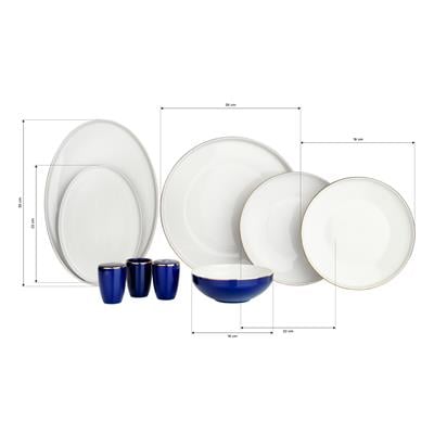 Schafer Adel Navy Blue Yemek Takımı 56 Parça-Lacivert