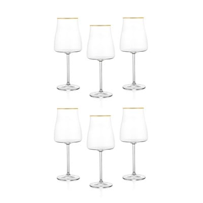 Schafer Alex Ayaklı Kadeh 400 ML 6 Parça-Altın