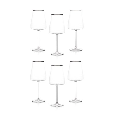 Schafer Alex Ayaklı Kadeh 400 ML 6 Parça-Platin