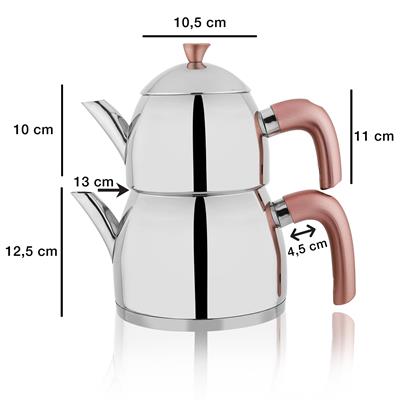 Schafer Alexa Aile Boyu Çelik Çaydanlık Takımı 4 Parça-Rosegold