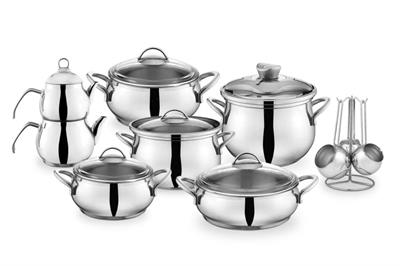 Schafer Alia Çelik Çeyiz Seti 18 Parça-Gümüş