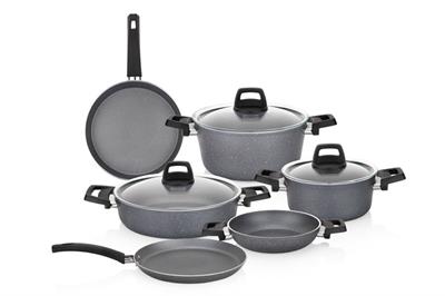 Schafer Ashen Tencere Seti 9 Parça-Gri