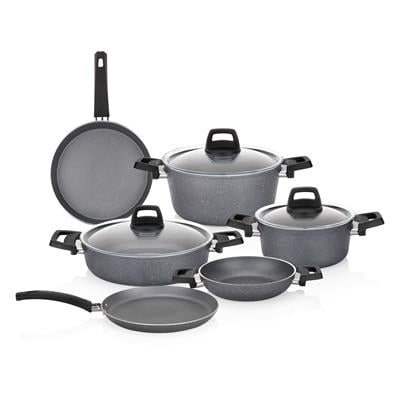 Schafer Ashen Tencere Seti 9 Parça-Gri