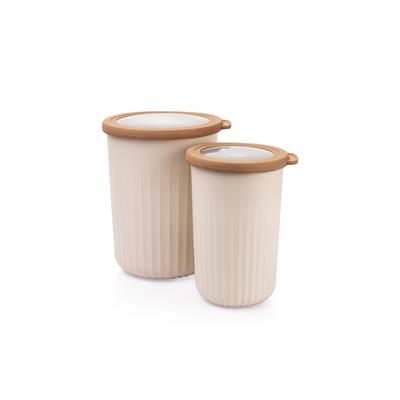 Schafer Ashley 2 li Silindir Saklama Kabı-Krem