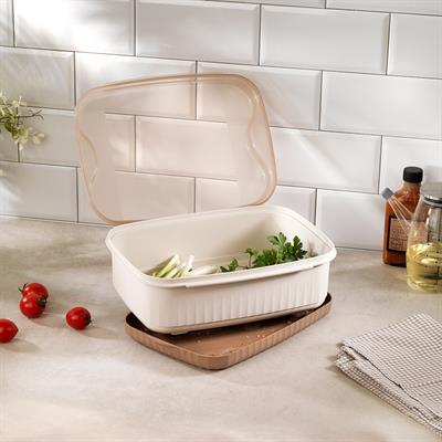 Schafer Ashley Süzgeçli Saklama Kabı 2 Parça-Krem