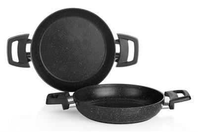 Schafer Black Stone 2 li Sahan Seti 18+22 Cm-Siyah