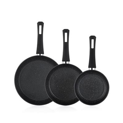 Schafer Black Stone 3 lü Tava Seti 18Cm+22Cm+26Cm-Siyah