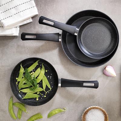 Schafer Black Stone 3 lü Tava Seti 18Cm+22Cm+26Cm-Siyah