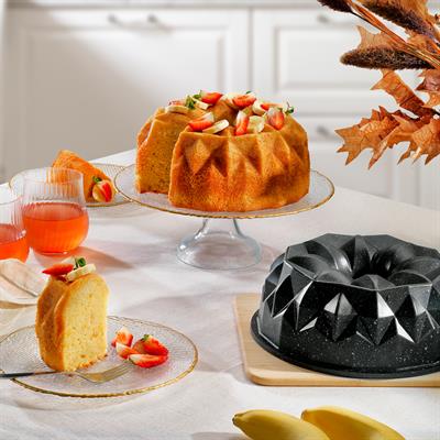 Schafer Black Stone Pırıltı Döküm Kek Kalıbı 1 Parça-Siyah