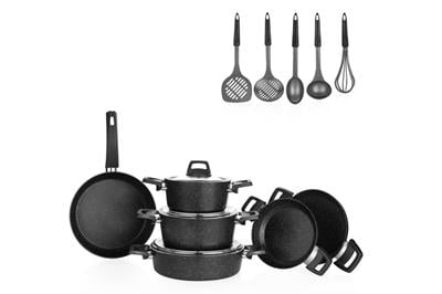 Schafer Black Stone Tencere Seti 14 Parça-Siyah