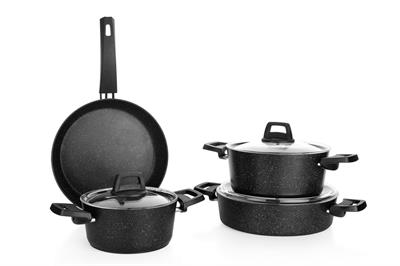 Schafer Black Stone Tencere Seti 7 Parça-Siyah