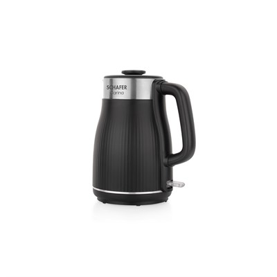 Schafer Carina Paslanmaz Çelik El Yakmaz Gövdeli Su Isıtıcı-Siyah