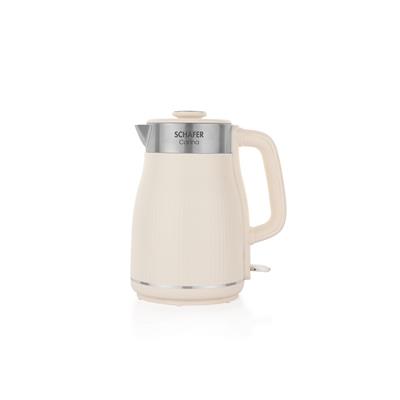 Schafer Carina Paslanmaz Çelik El Yakmaz Gövdeli Su Isıtıcı-Krem