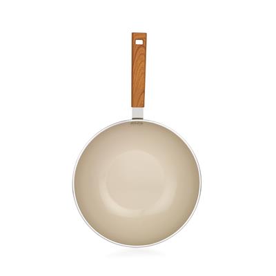 Schafer Ceramoni Seramik Wok Tava 28 Cm-Krem
