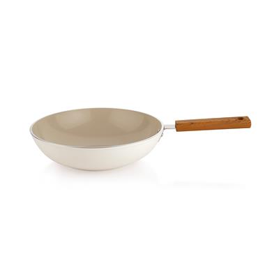Schafer Ceramoni Seramik Wok Tava 28 Cm-Krem