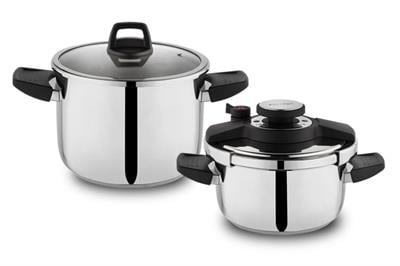 Schafer Compact 4 Parça Düdüklü Tencere Seti 4+6,5 L-Siyah