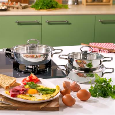 Schafer Cookhaus Çelik Sahan Seti 6 Parça-Gümüş