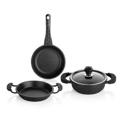 Schafer Crystal Döküm Mini Aile Seti 4 Parça-Siyah