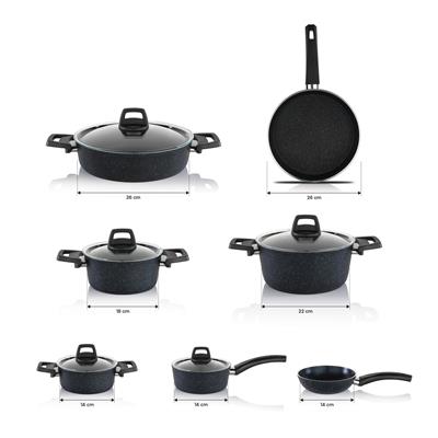 Schafer Dark Storm Tencere Seti 12 Parça-Siyah